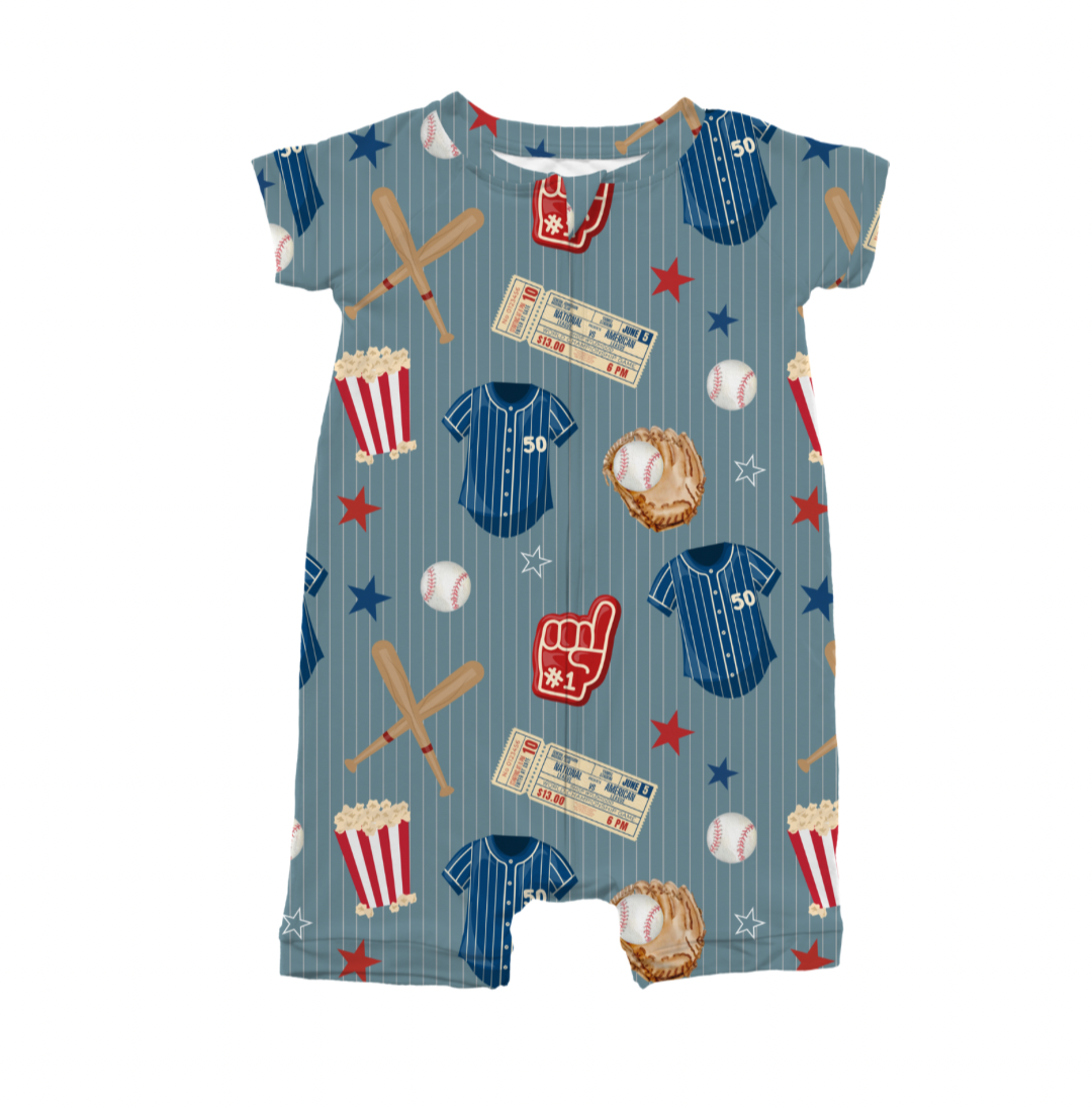 Home Run Hero Baseball Zippy Shorts Bamboo Pajamas