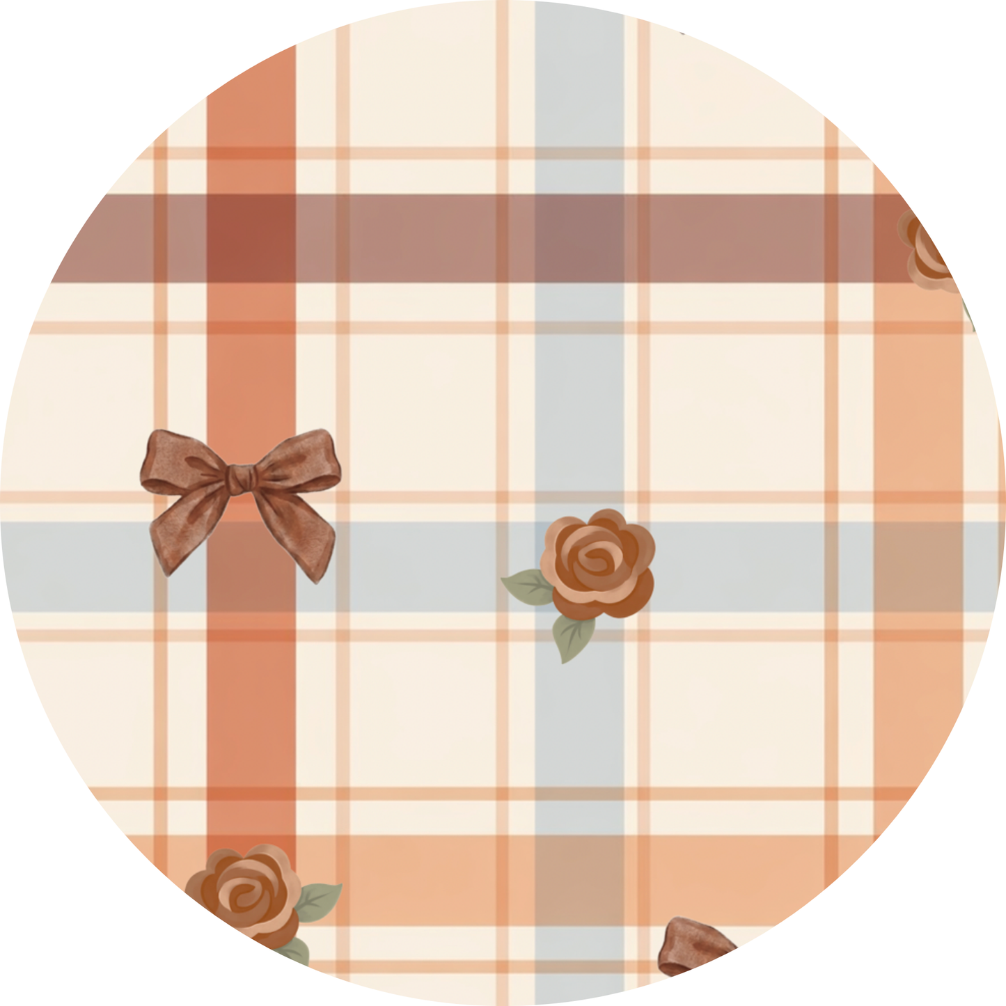 Cinnamon Bloom Plaid Kids Pajamas