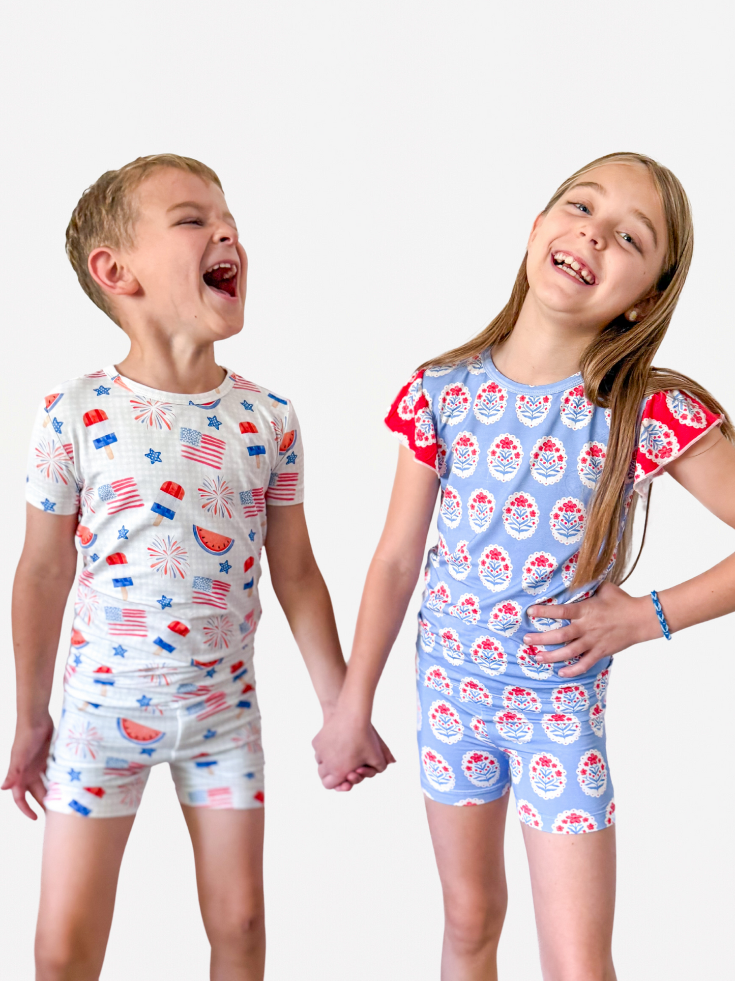 Red White & Bloom 2Pc Shorts Bamboo Pajamas