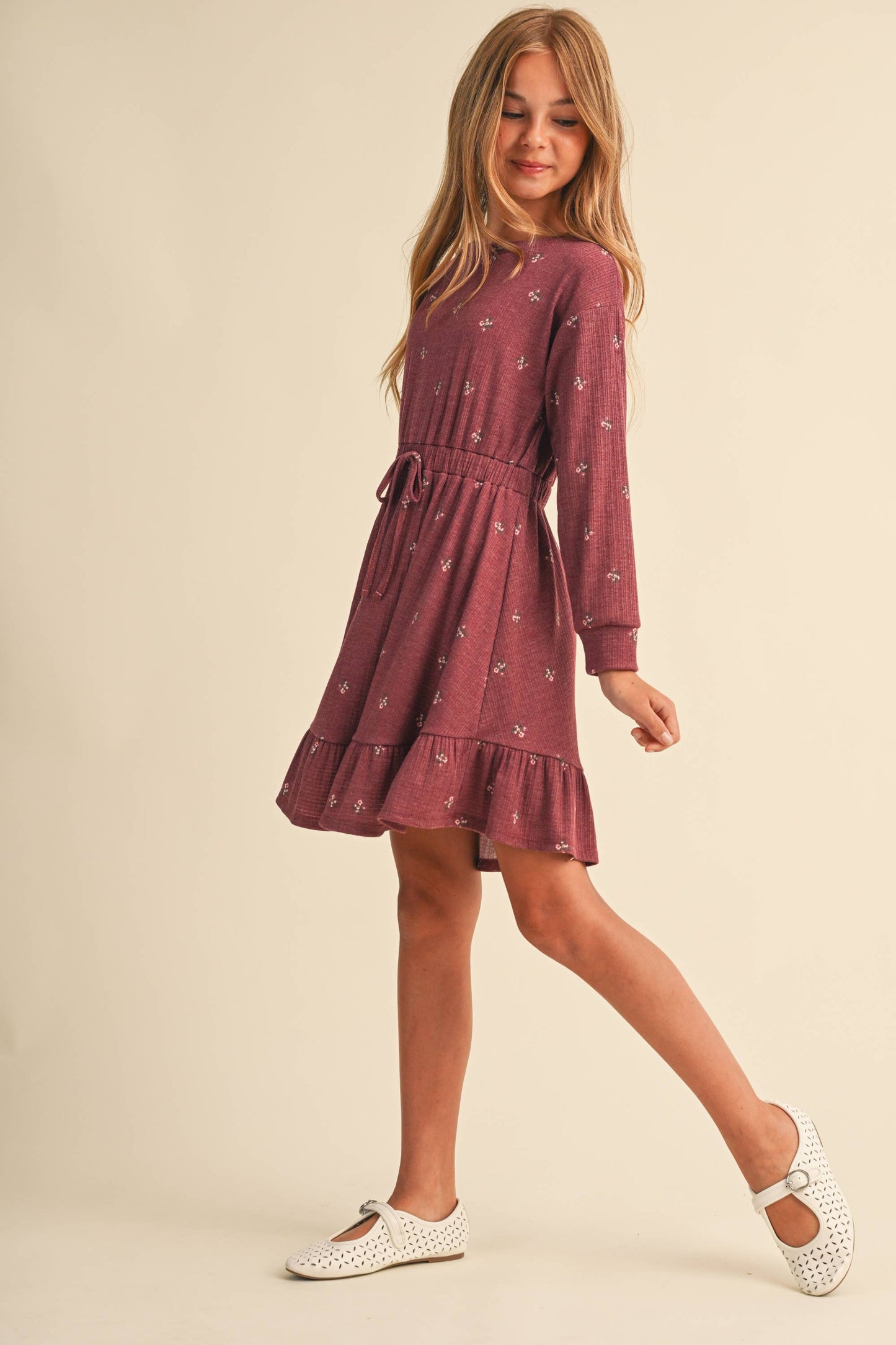 TWEEN KIDS GIRLS KNIT LONG SLEEVE DRESS