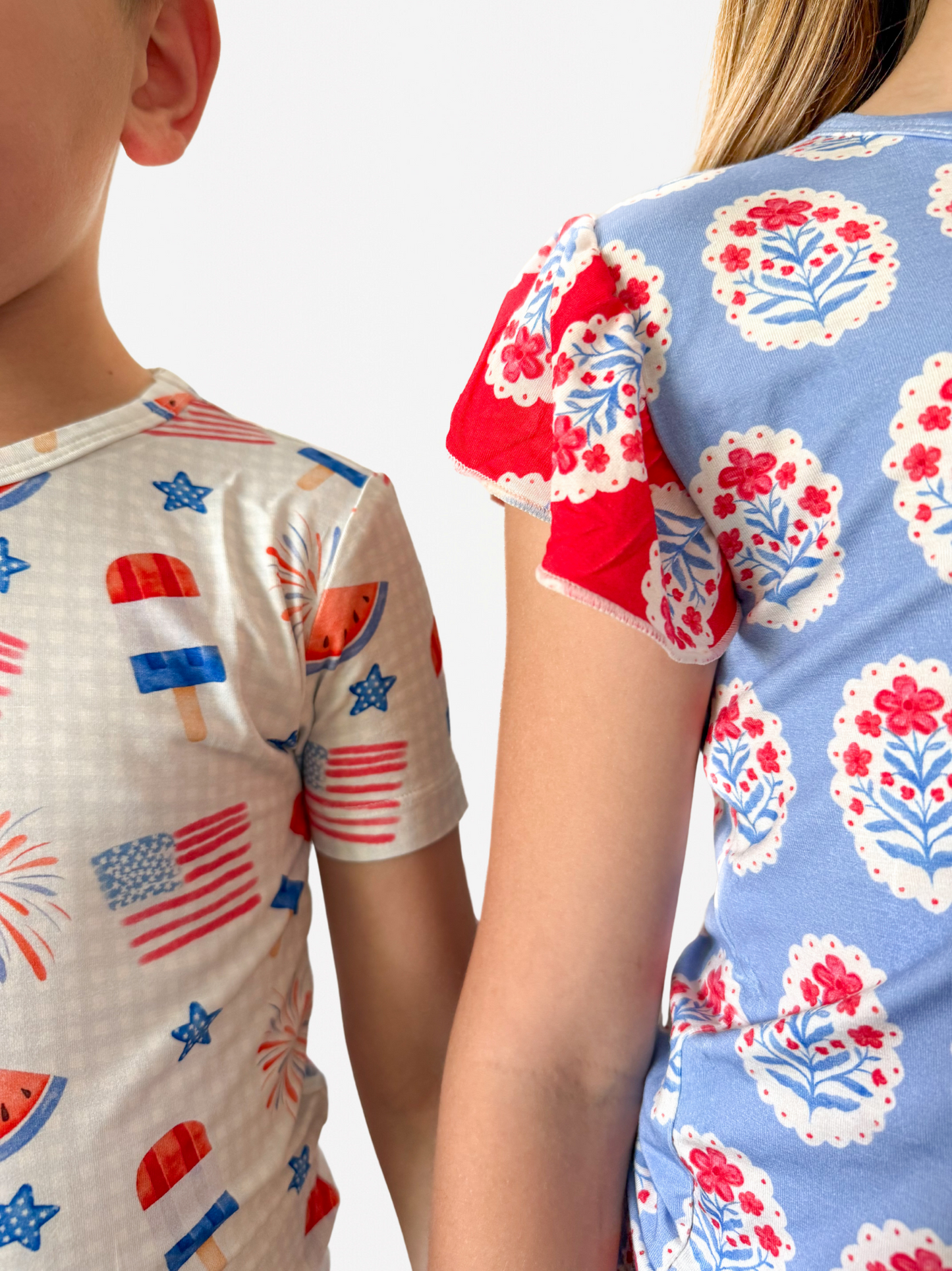 Red White & Bloom 2Pc Shorts Bamboo Pajamas