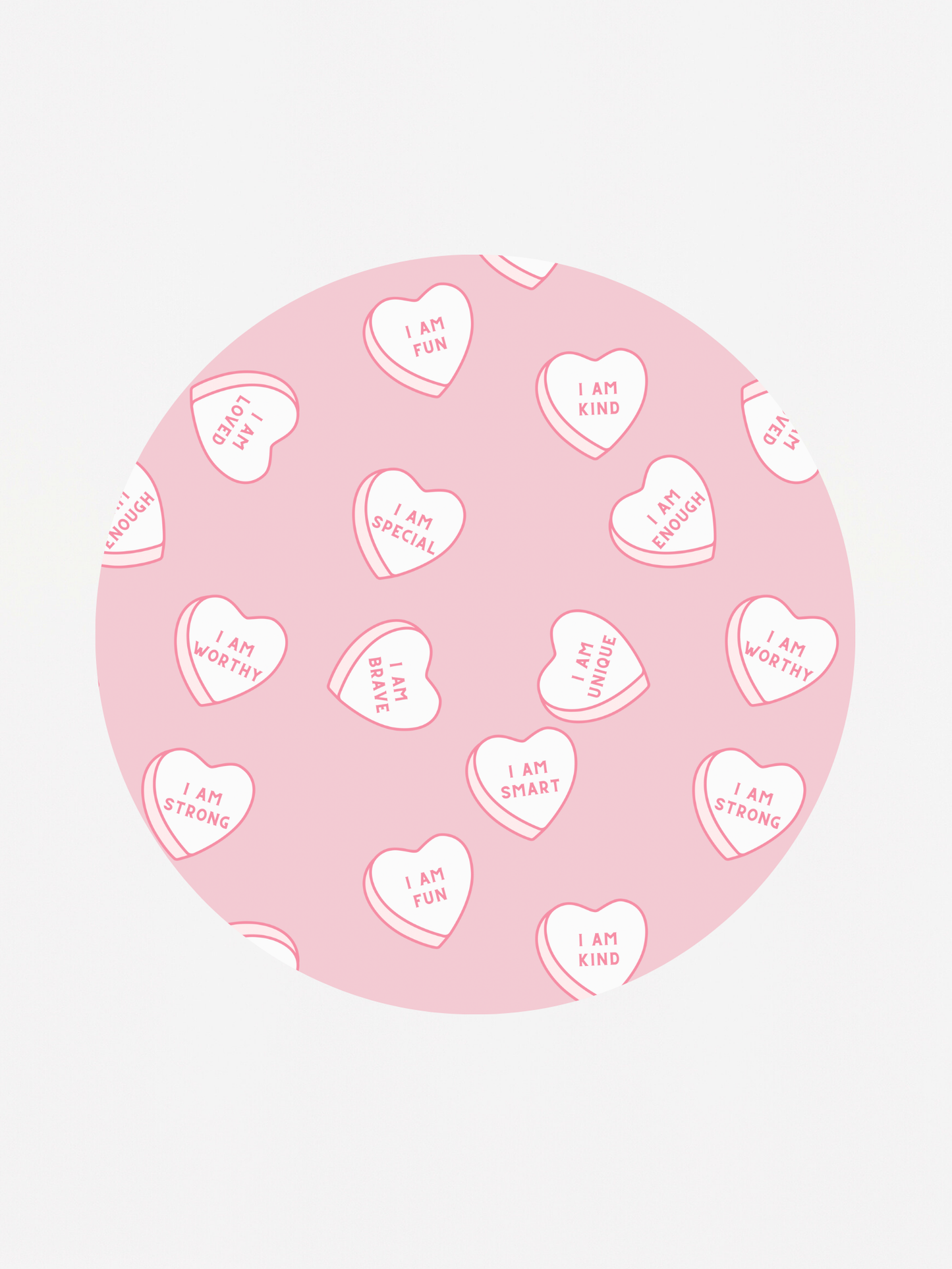 Affirmation Conversation Heart Zippy Pajamas (Pink)