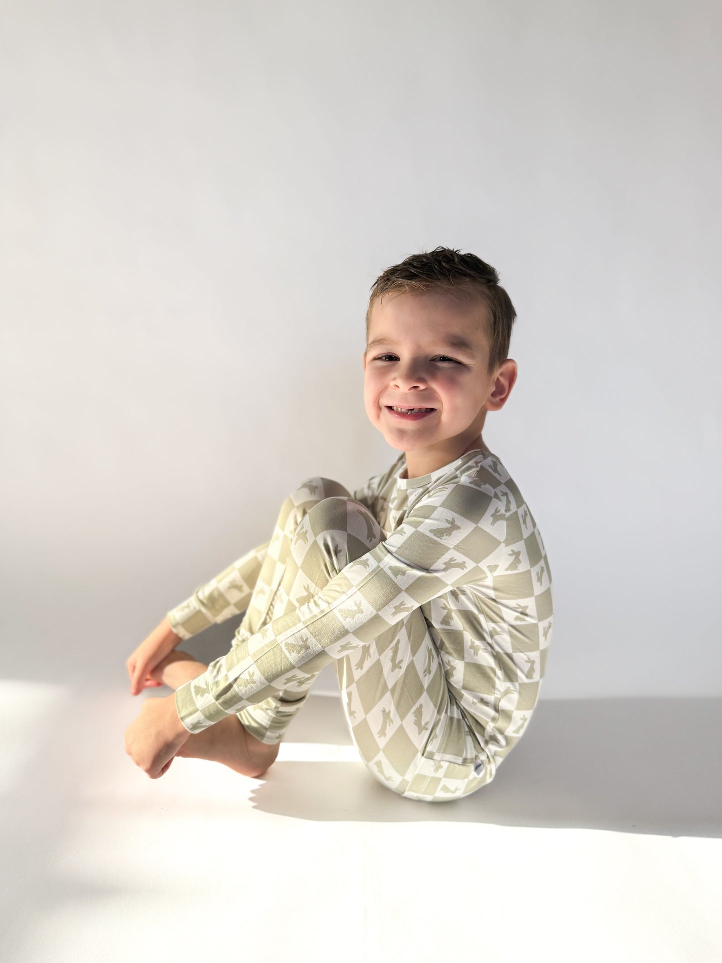 Bunny Check 2 Piece Bamboo Pajamas