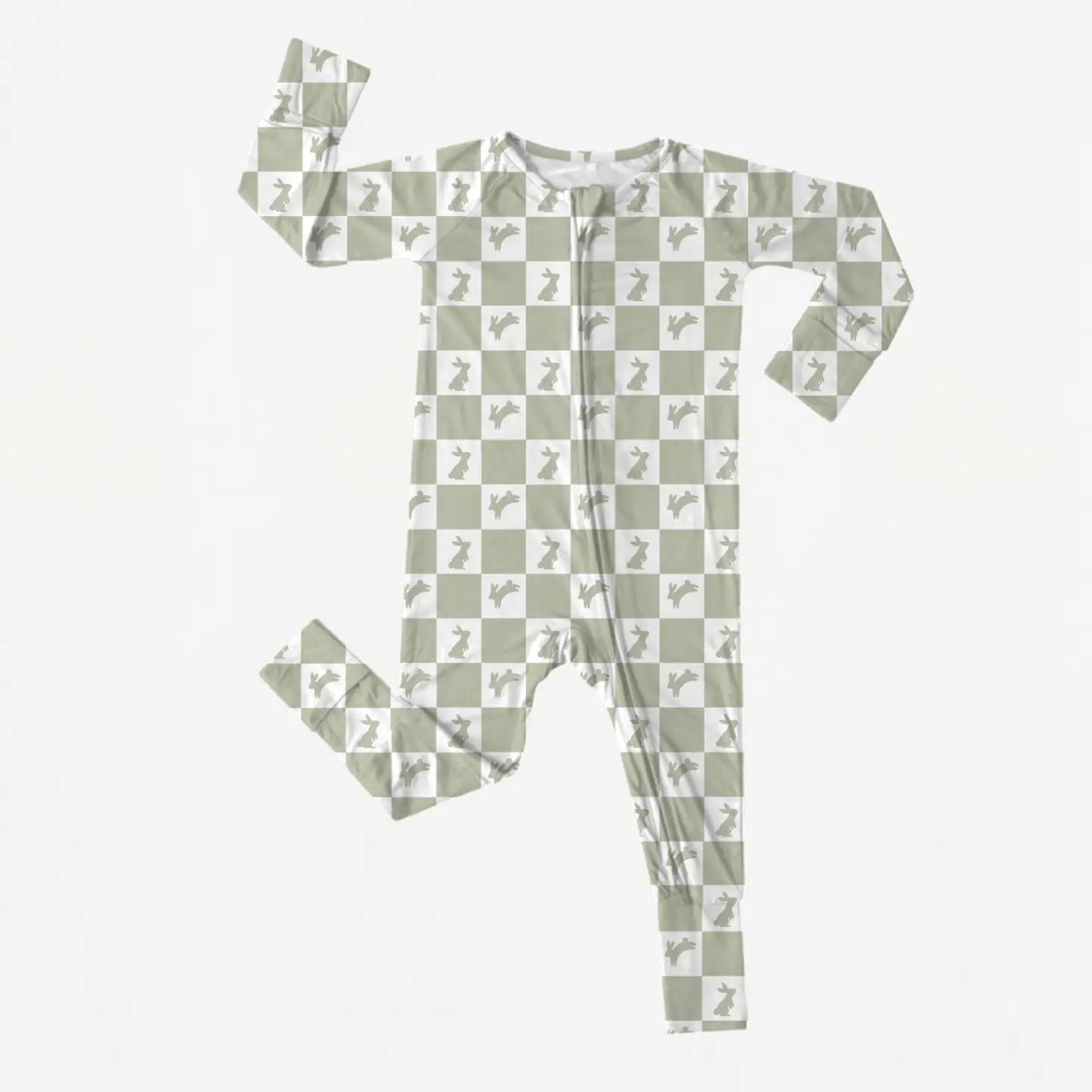 Bunny Check Bamboo Zippy Pajama