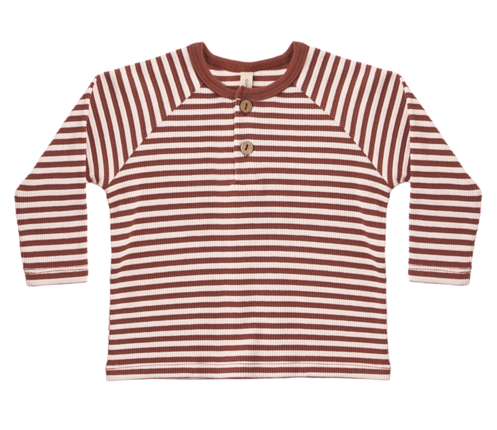Henley Knit Top Candy Stripe