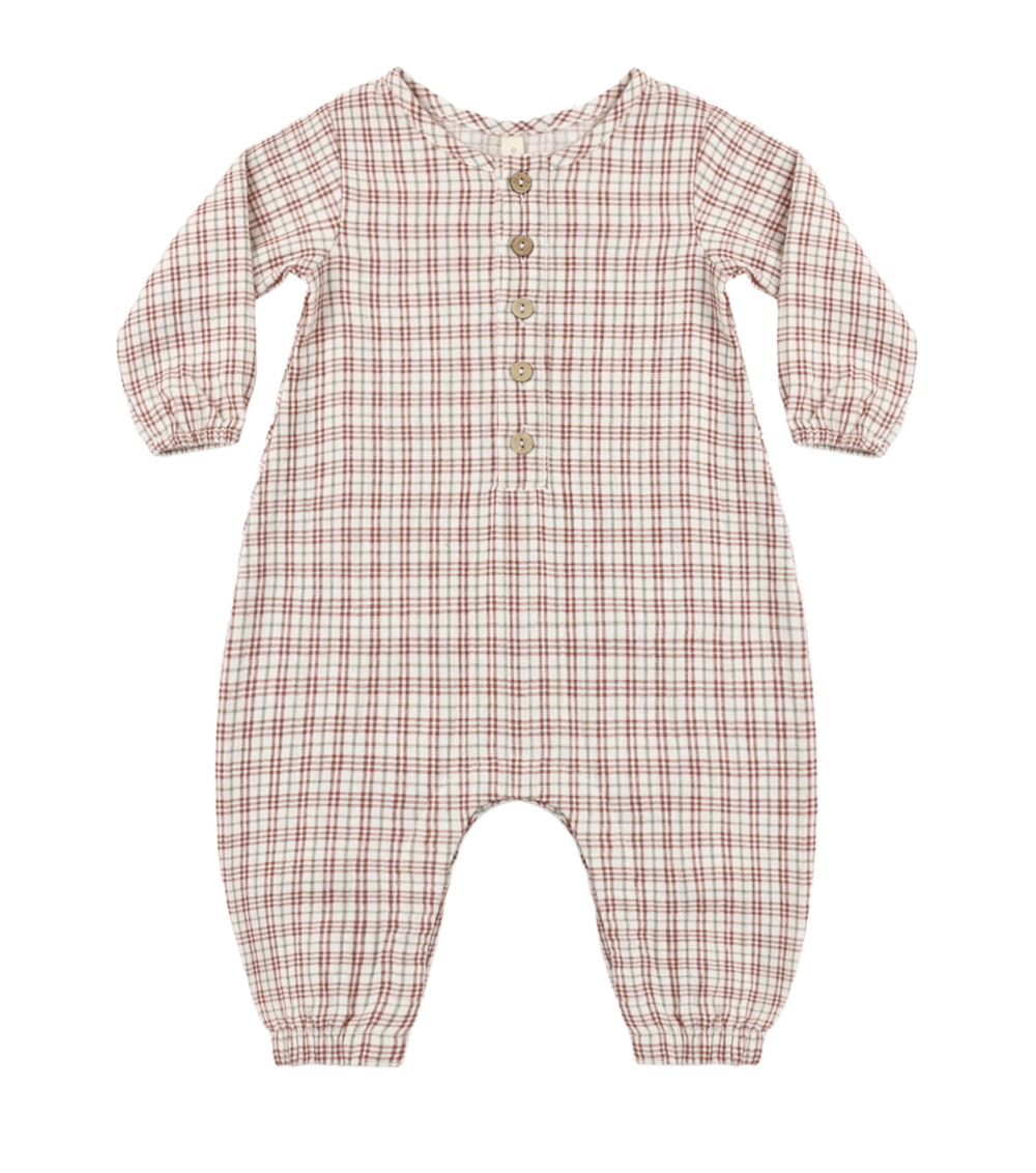 Woven Jumpsuit Christmas Plaid