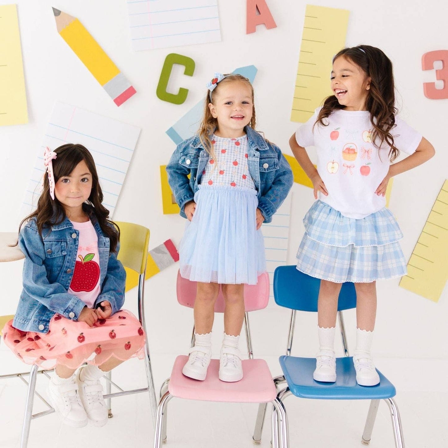 Apple Gingham Short Sleeve Tutu Dress - Kids Clothing