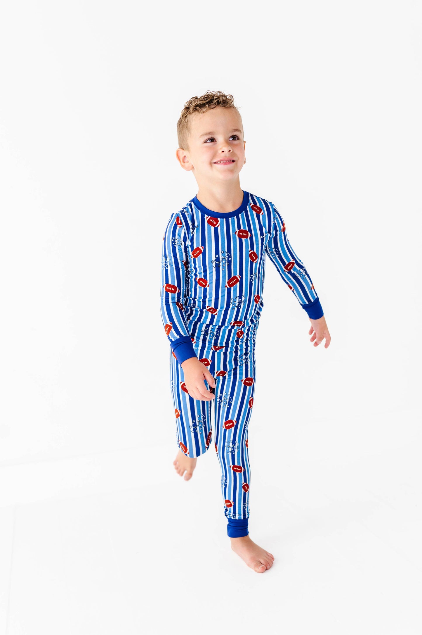Football Kids Pajamas - Blue