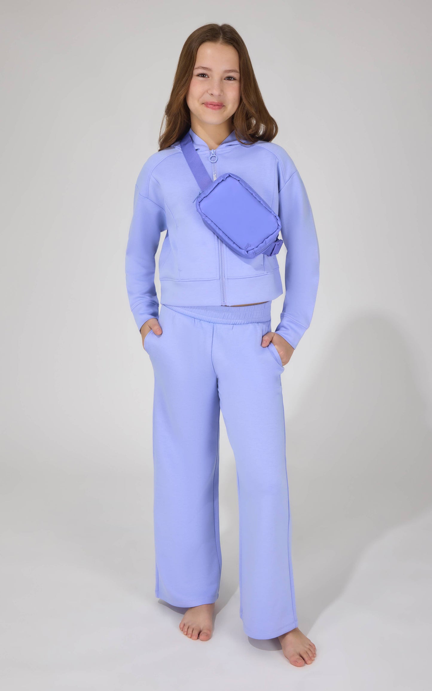 Girls Hoodie Jacket, Pant, Fanny Bag Set