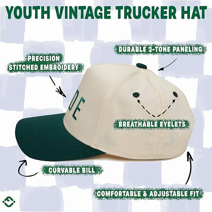 Kids/Baby Two Tone Vintage Cap - Dude (Green/Beige)