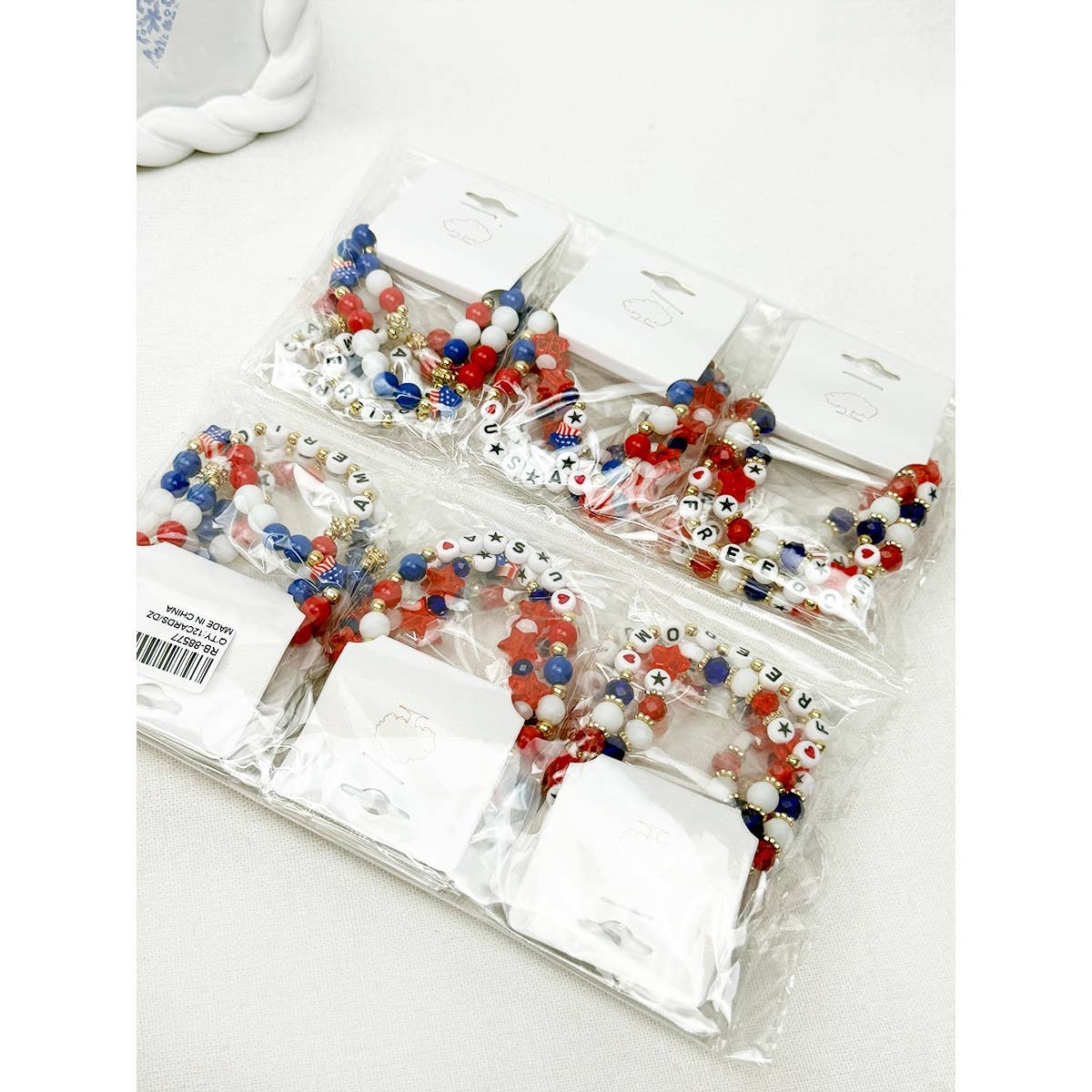 Mix Beaded Stretch USA Bracelet