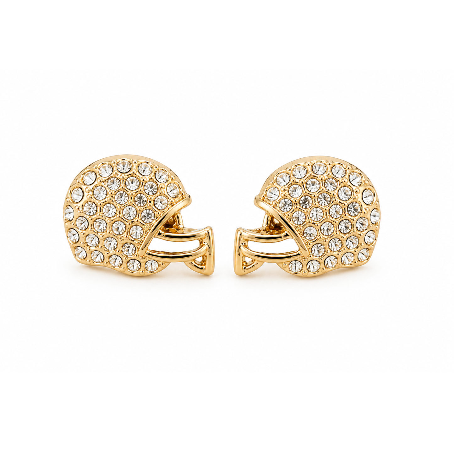 Rhinestone Football Helmet Earrings