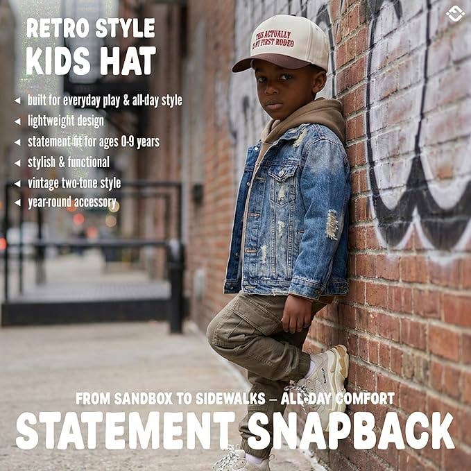 Kid/Baby 2-Tone Cap: This Actually Is My First Rodeo (Brown)
