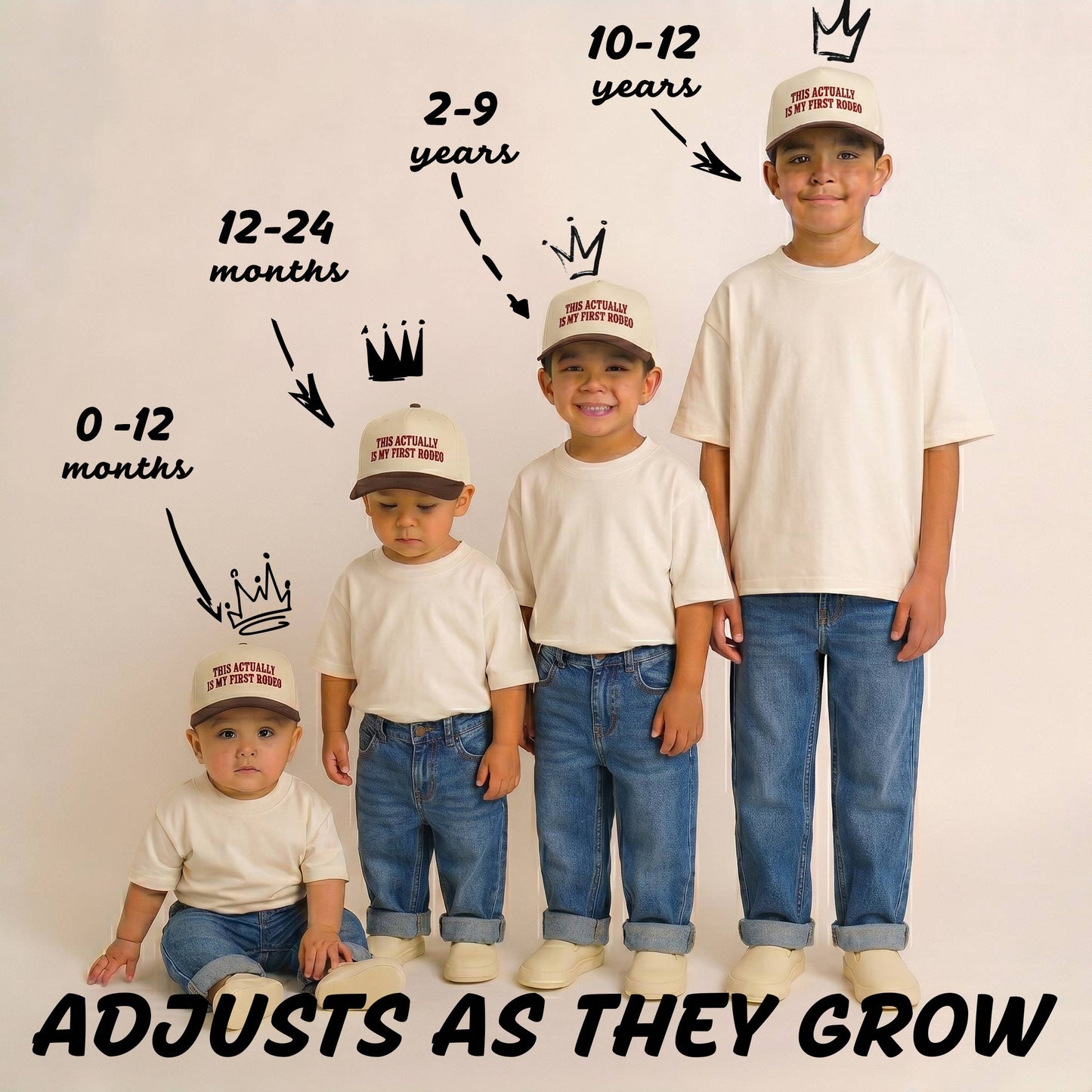 Kid/Baby 2-Tone Cap: This Actually Is My First Rodeo (Brown)
