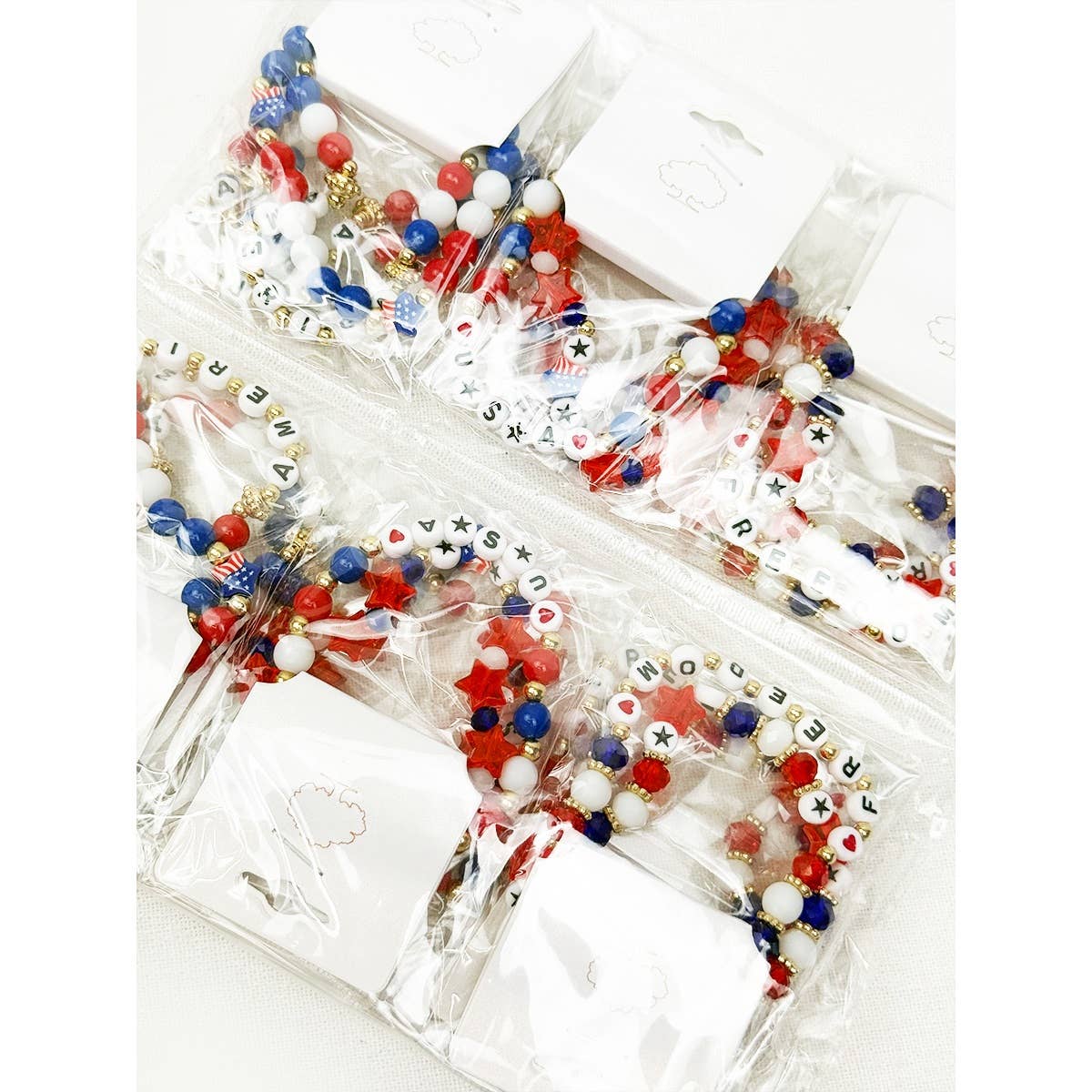 Mix Beaded Stretch USA Bracelet