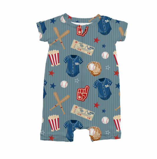 Home Run Hero Baseball Zippy Shorts Bamboo Pajamas