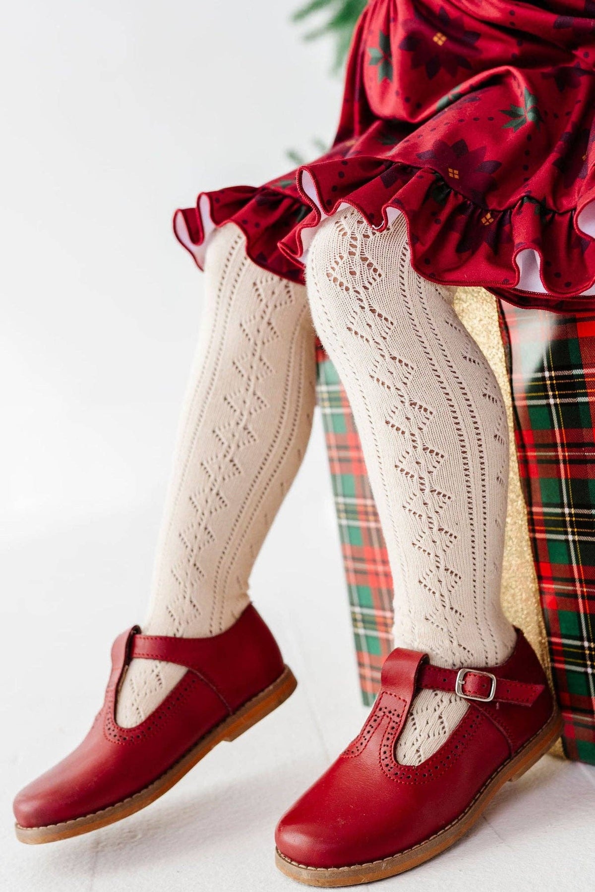 Fancy Knit Tights - Vanilla