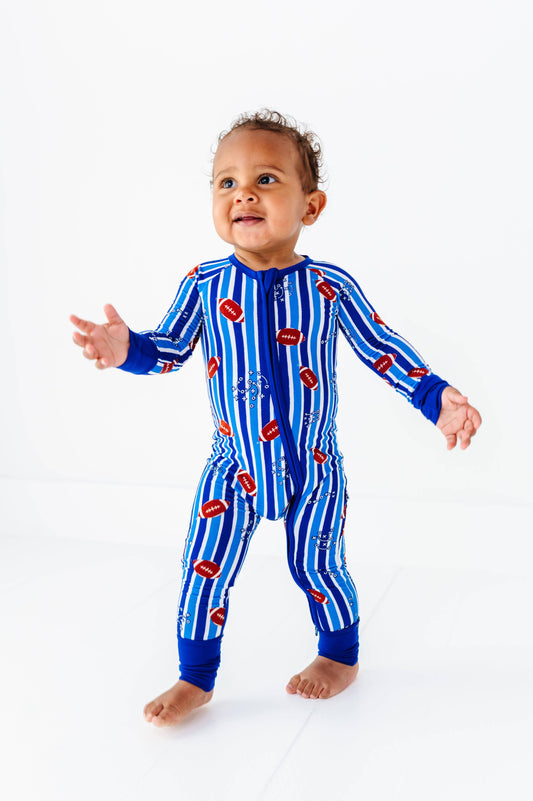 Football Convertible Footies - Blue