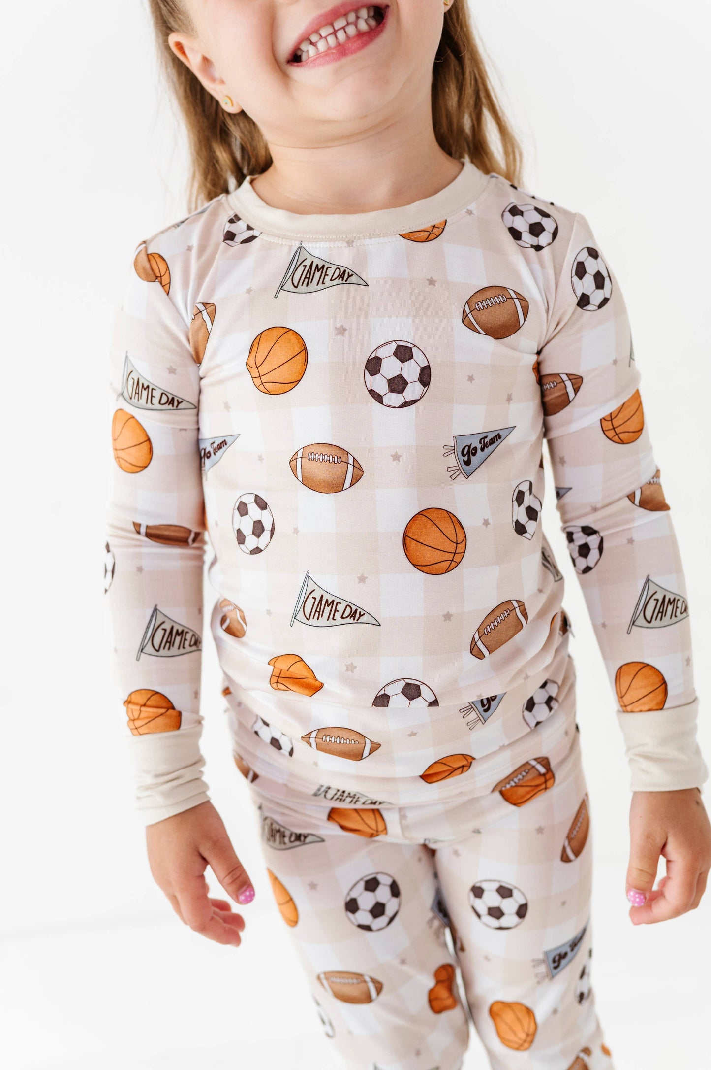 Game Day Gingham Kids Pajamas