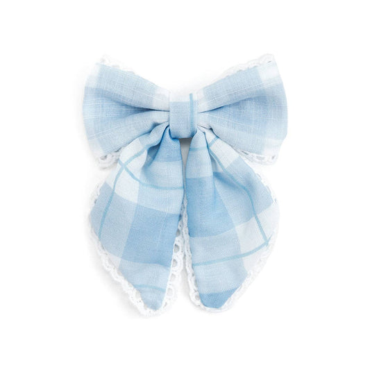 Blue Plaid Bow Clip - Hair Bows - Back To School