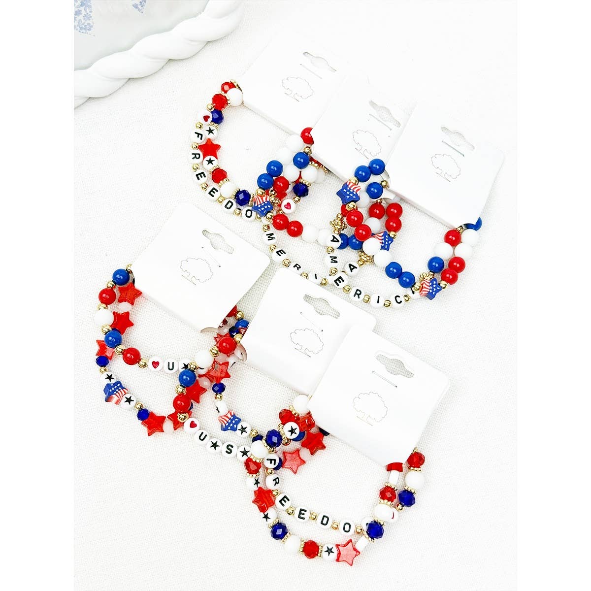 Mix Beaded Stretch USA Bracelet