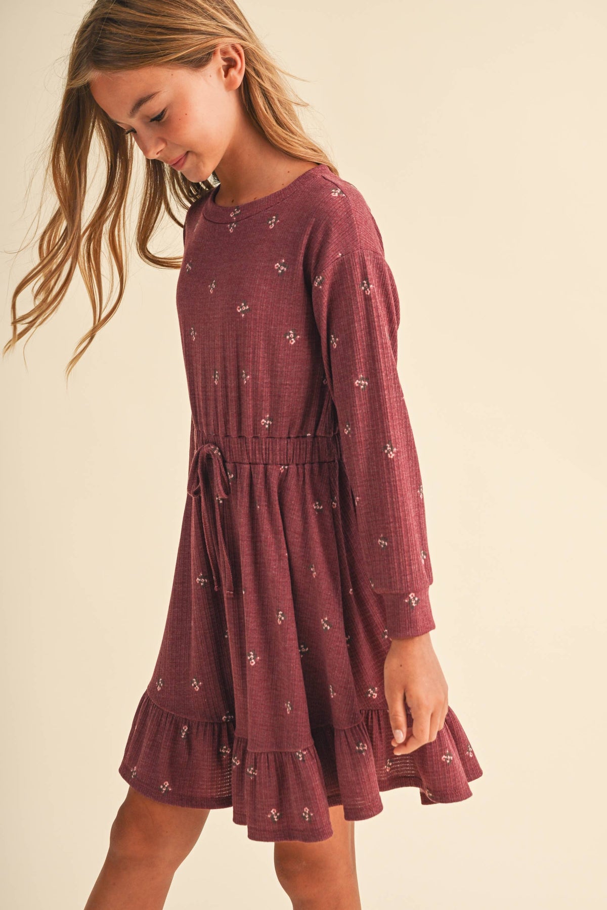 TWEEN KIDS GIRLS KNIT LONG SLEEVE DRESS
