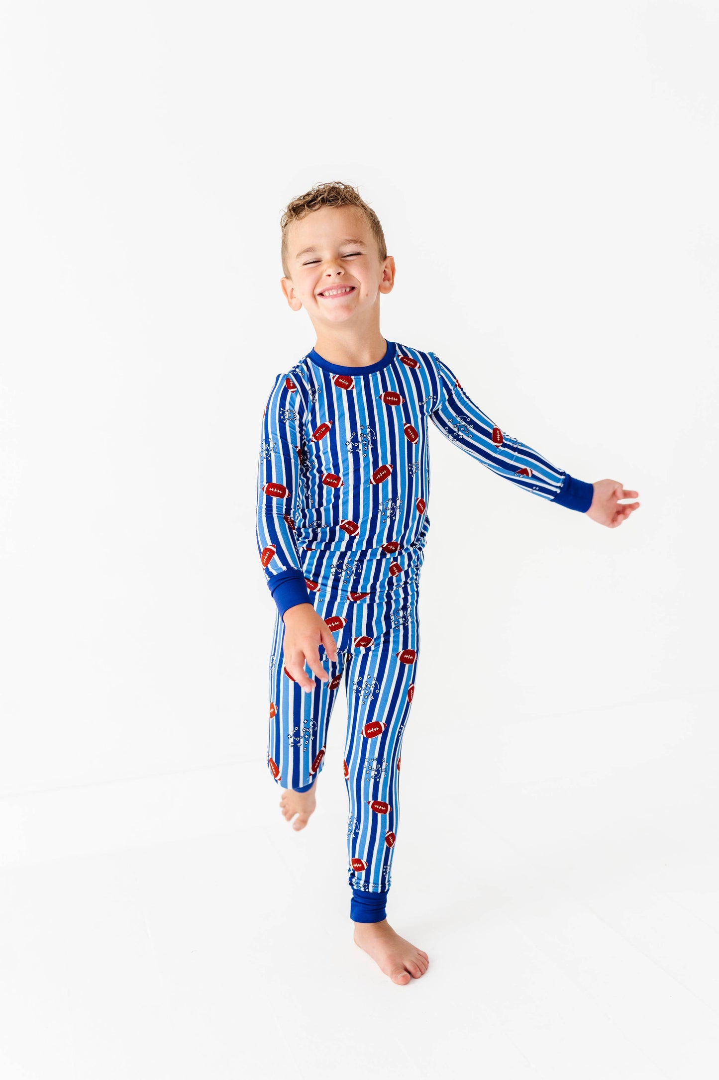 Football Kids Pajamas - Blue
