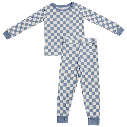 Blue Checkered Bamboo Pjs