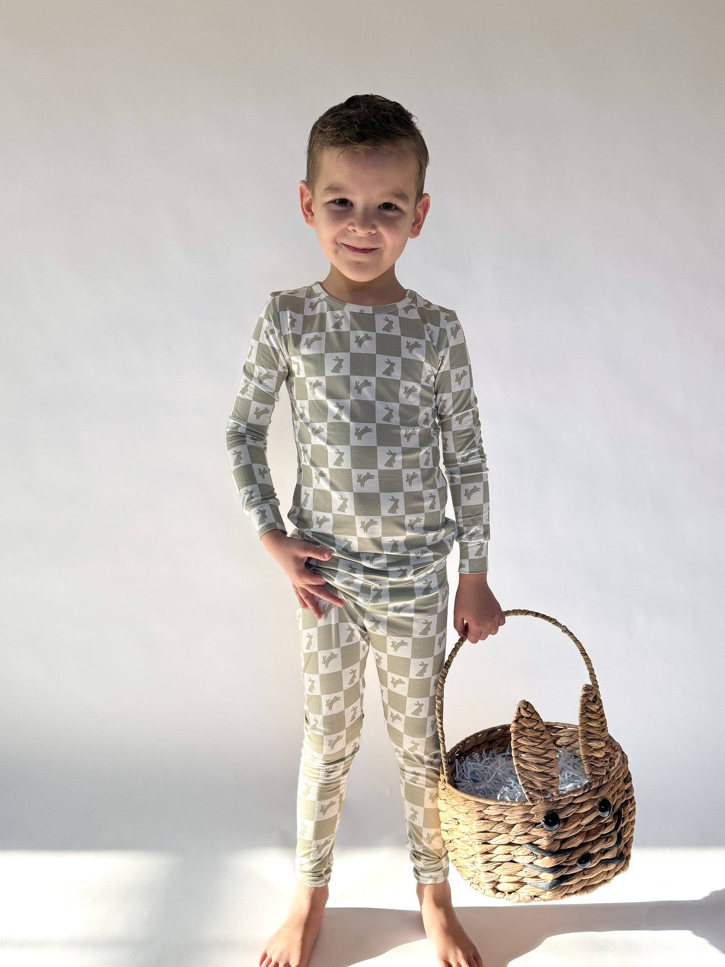 Bunny Check 2 Piece Bamboo Pajamas