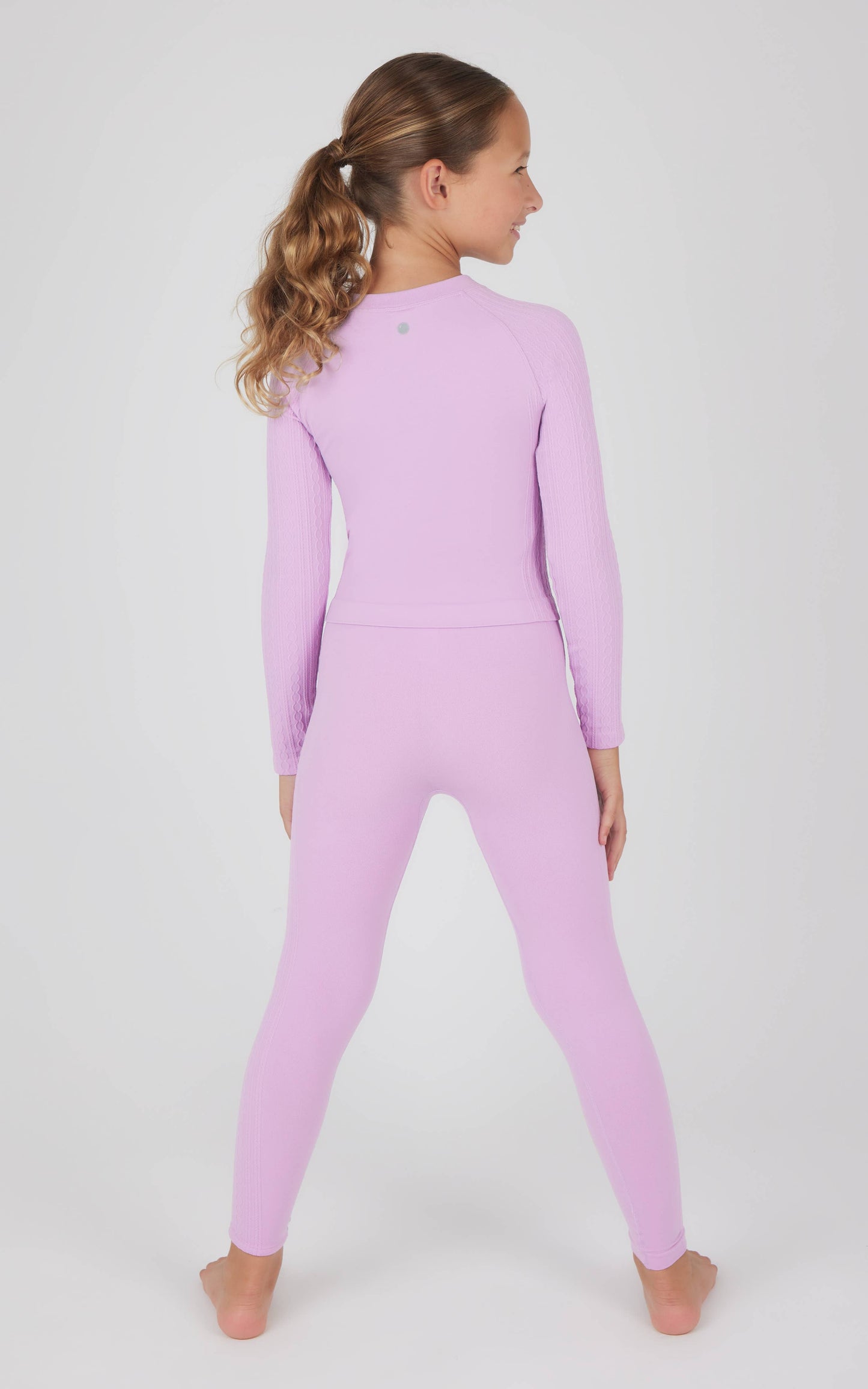 Girls Seamless Cable Textured Top & Leggings