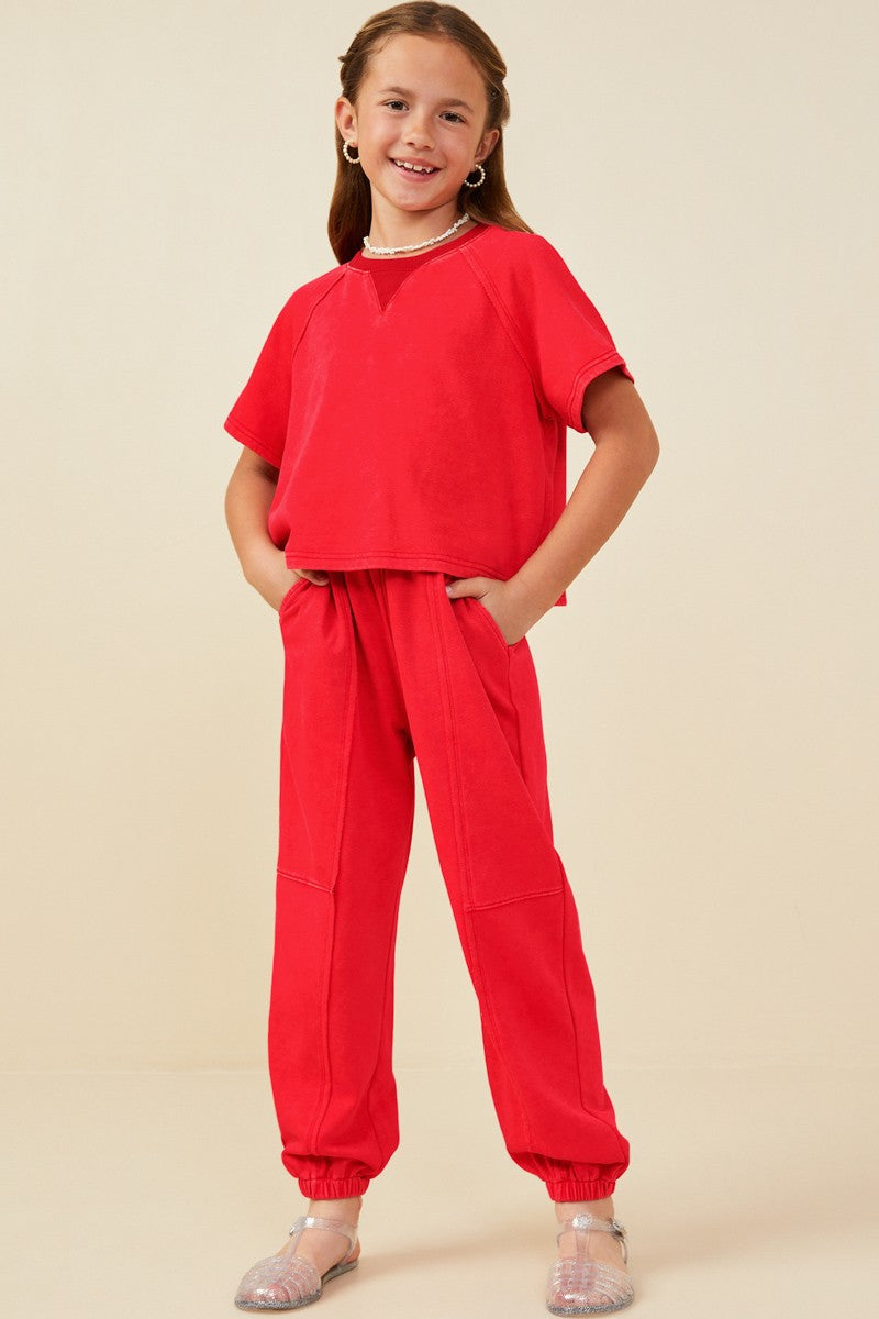 Short Sleeve Sweatshirt + Joggers Set