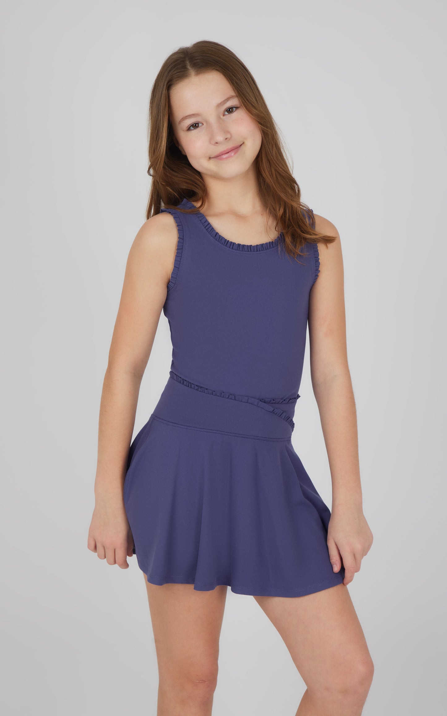 Girls Ruffle Tank And Ruffle Crossover Skort - Set