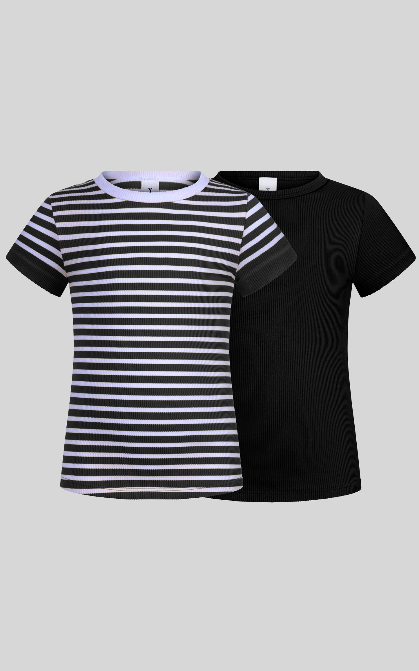 Girls Rib Seamless Tee - Black