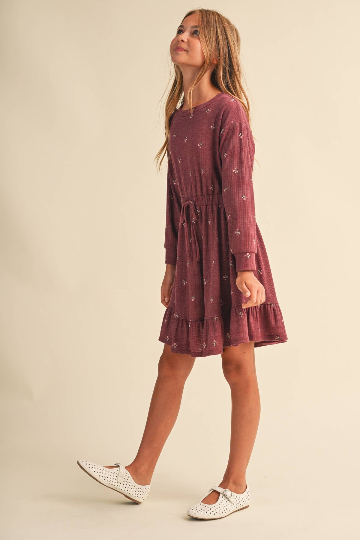 TWEEN KIDS GIRLS KNIT LONG SLEEVE DRESS