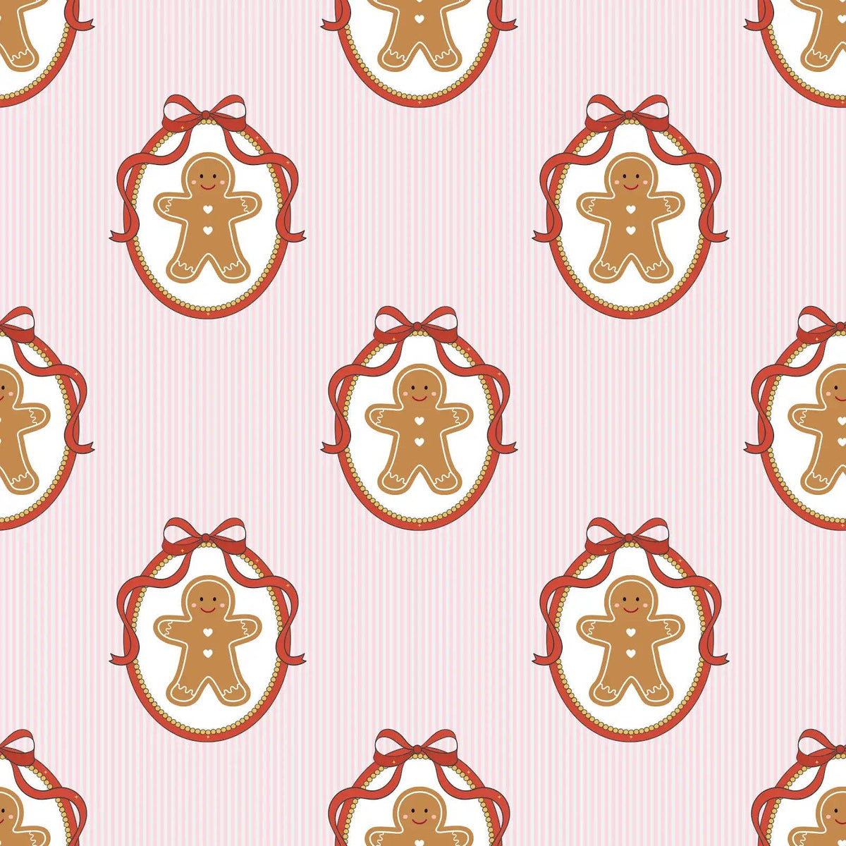 Pink Gingerbread Youth Unisex Button Down Set