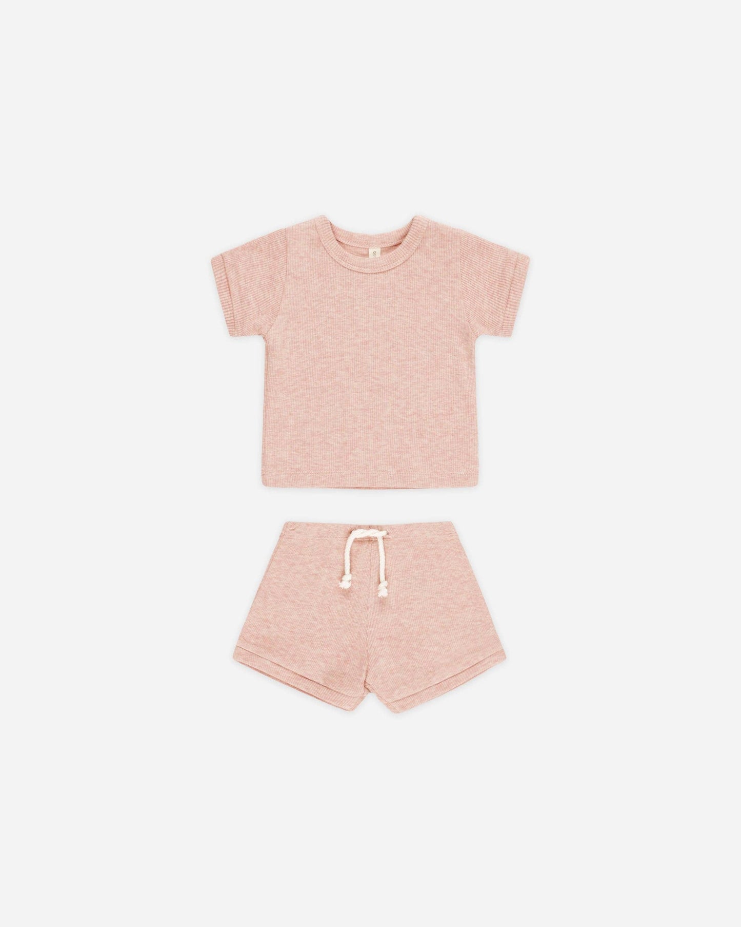 Ribbed Shortie Set Rose