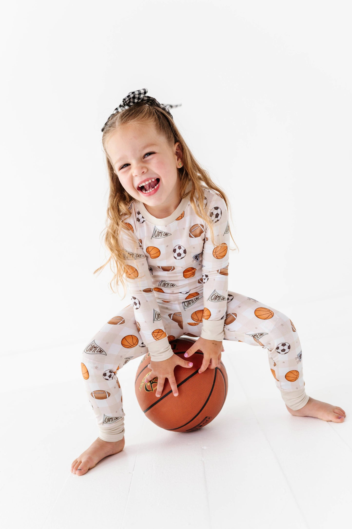 Game Day Gingham Kids Pajamas