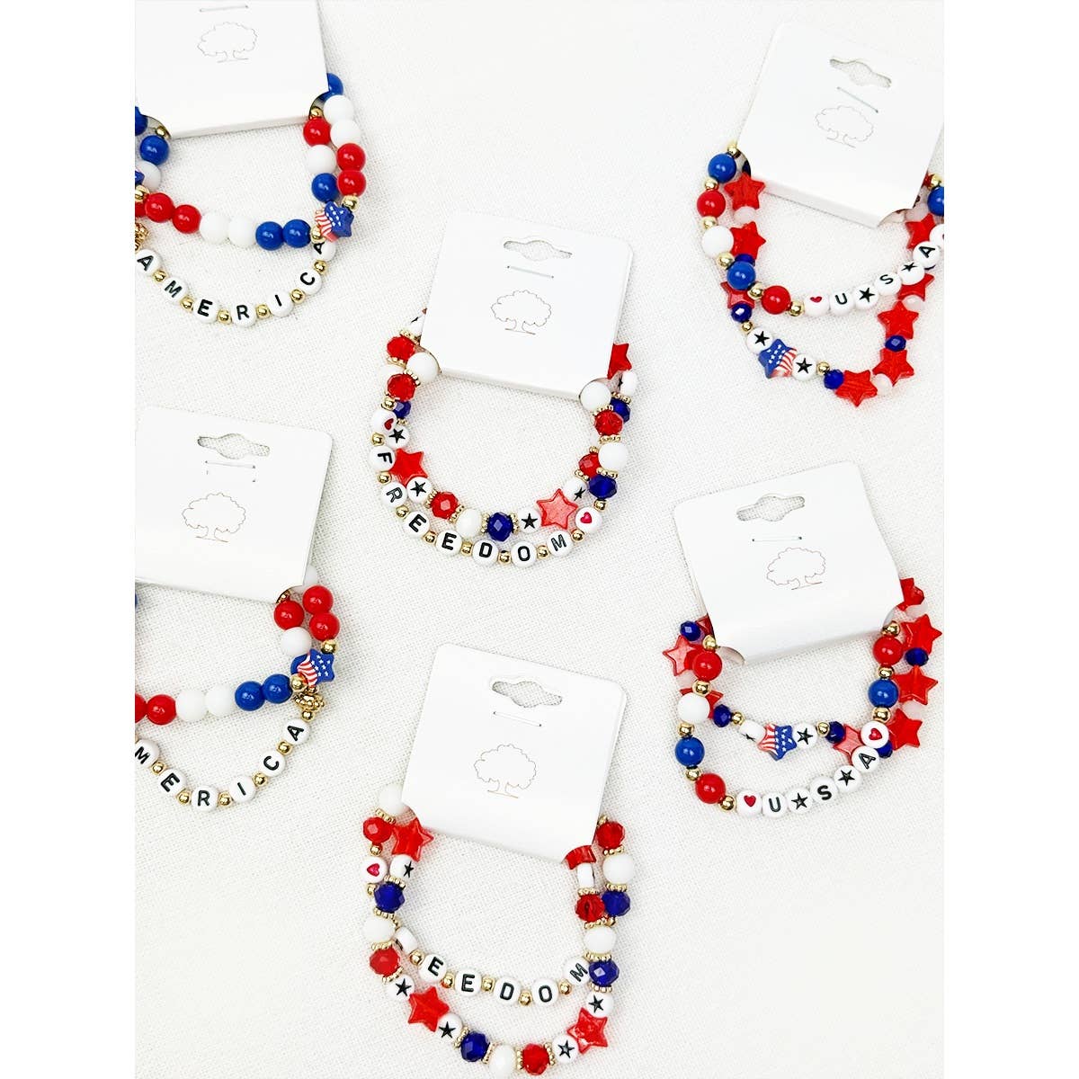 Mix Beaded Stretch USA Bracelet