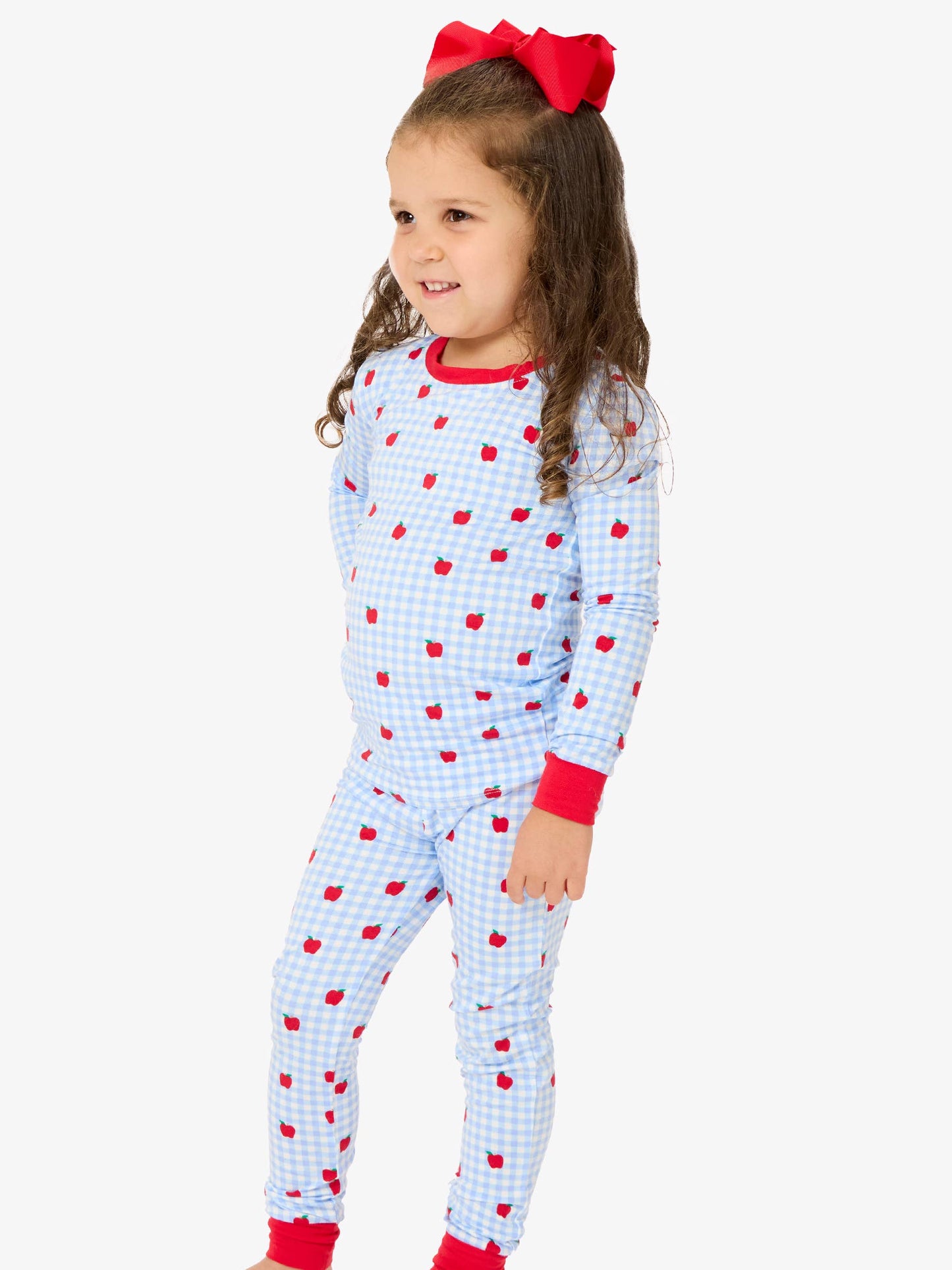 Apple Gingham Long Sleeve Pajamas