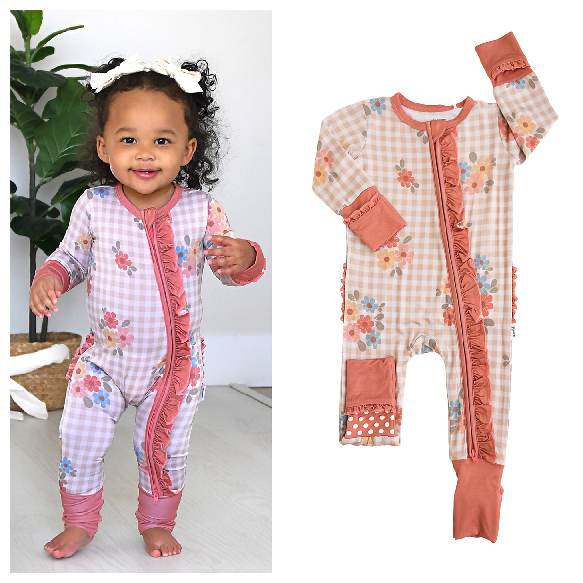 Callie RUFFLE ZIP Bamboo Pajamas