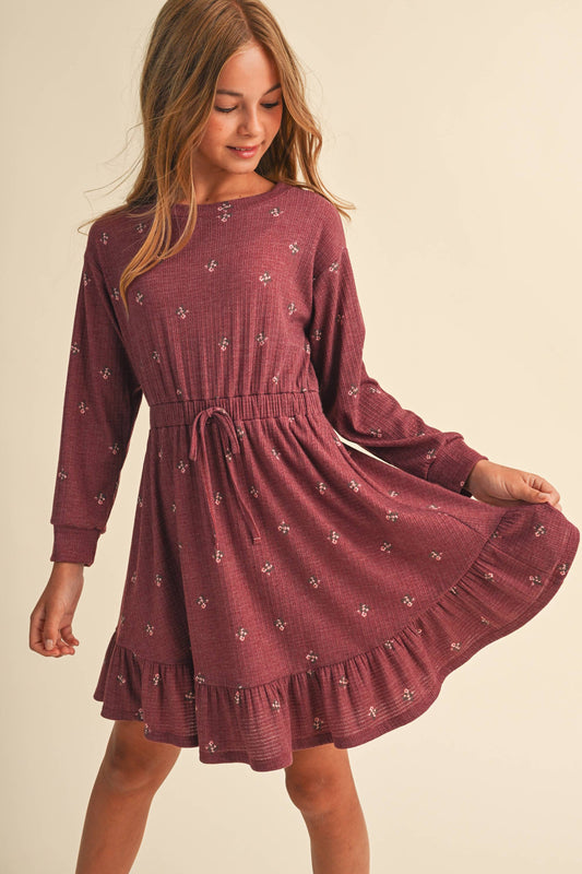 TWEEN KIDS GIRLS KNIT LONG SLEEVE DRESS