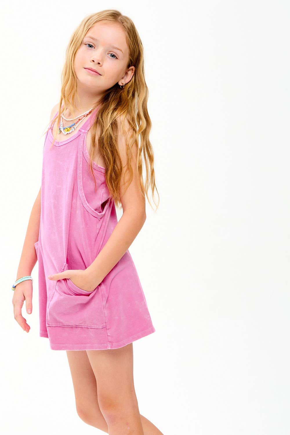 Washed Romper Dress