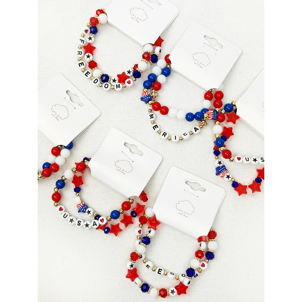 Mix Beaded Stretch USA Bracelet