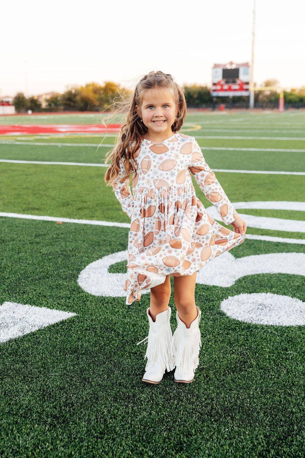 Football Friday L/S Pocket Twirl Dress