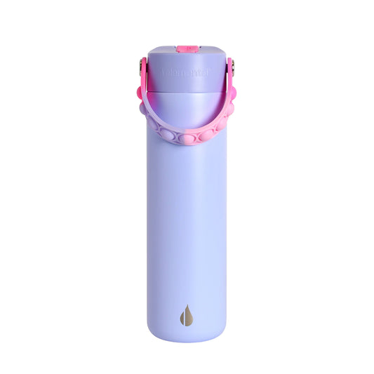 Leakproof Fidget Handle Water Bottle 24oz Lilac Tie Dye