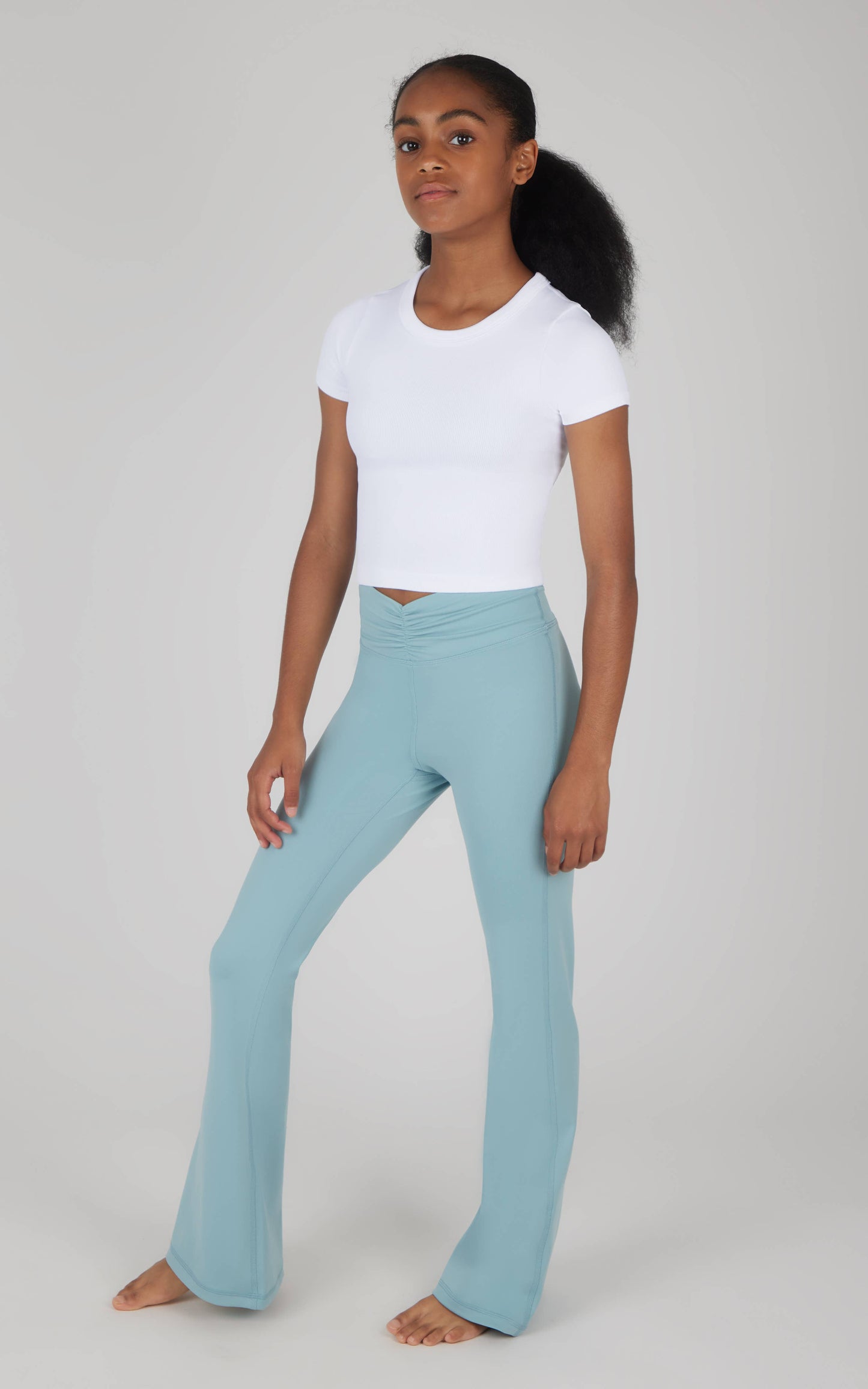 Girls Lux Everyday Waist Band Ruching Flared Pant