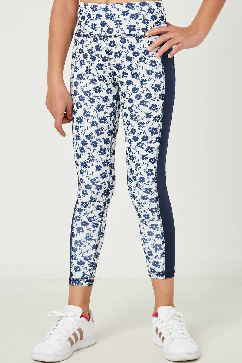 Girls Floral Print Active Leggings