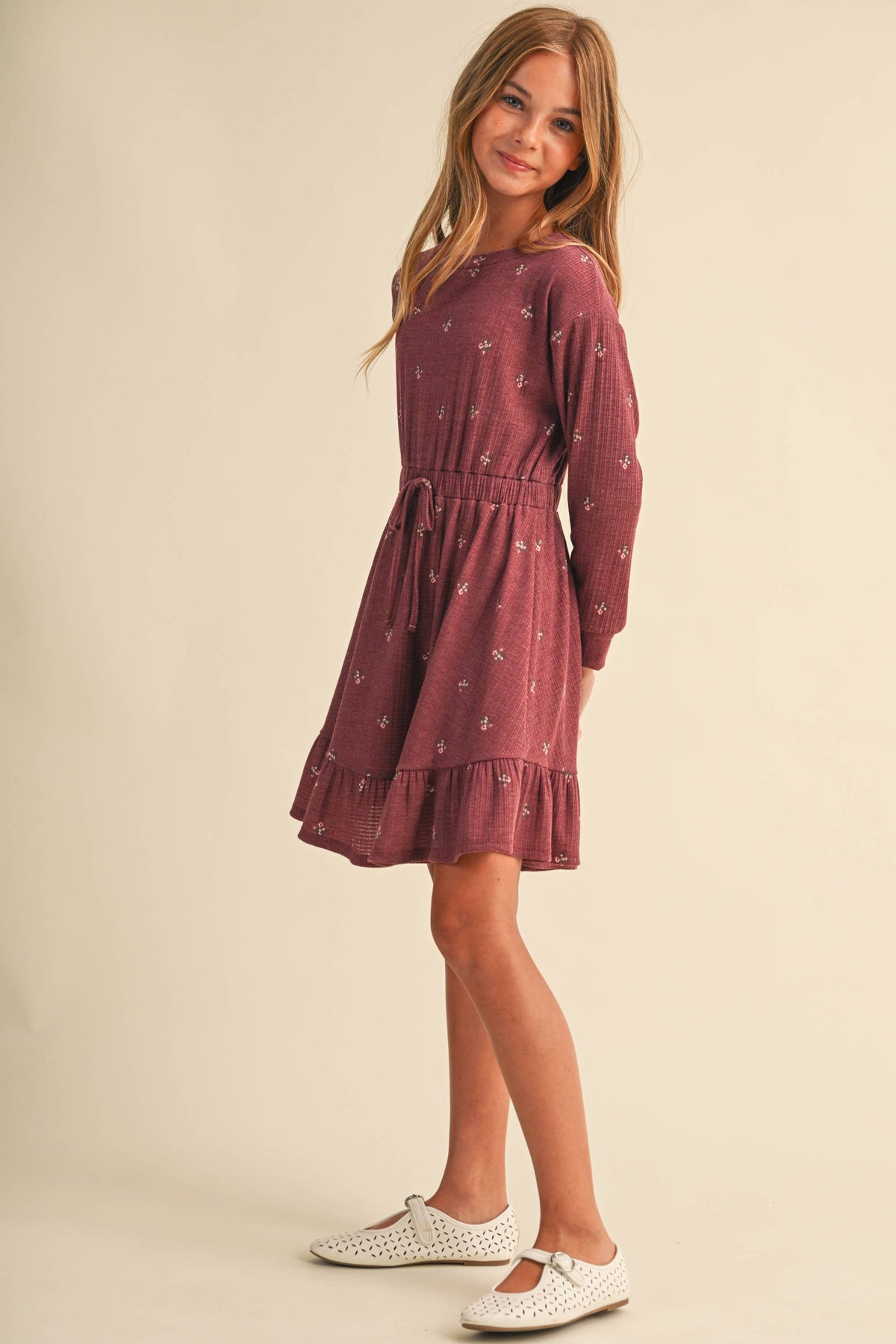 TWEEN KIDS GIRLS KNIT LONG SLEEVE DRESS