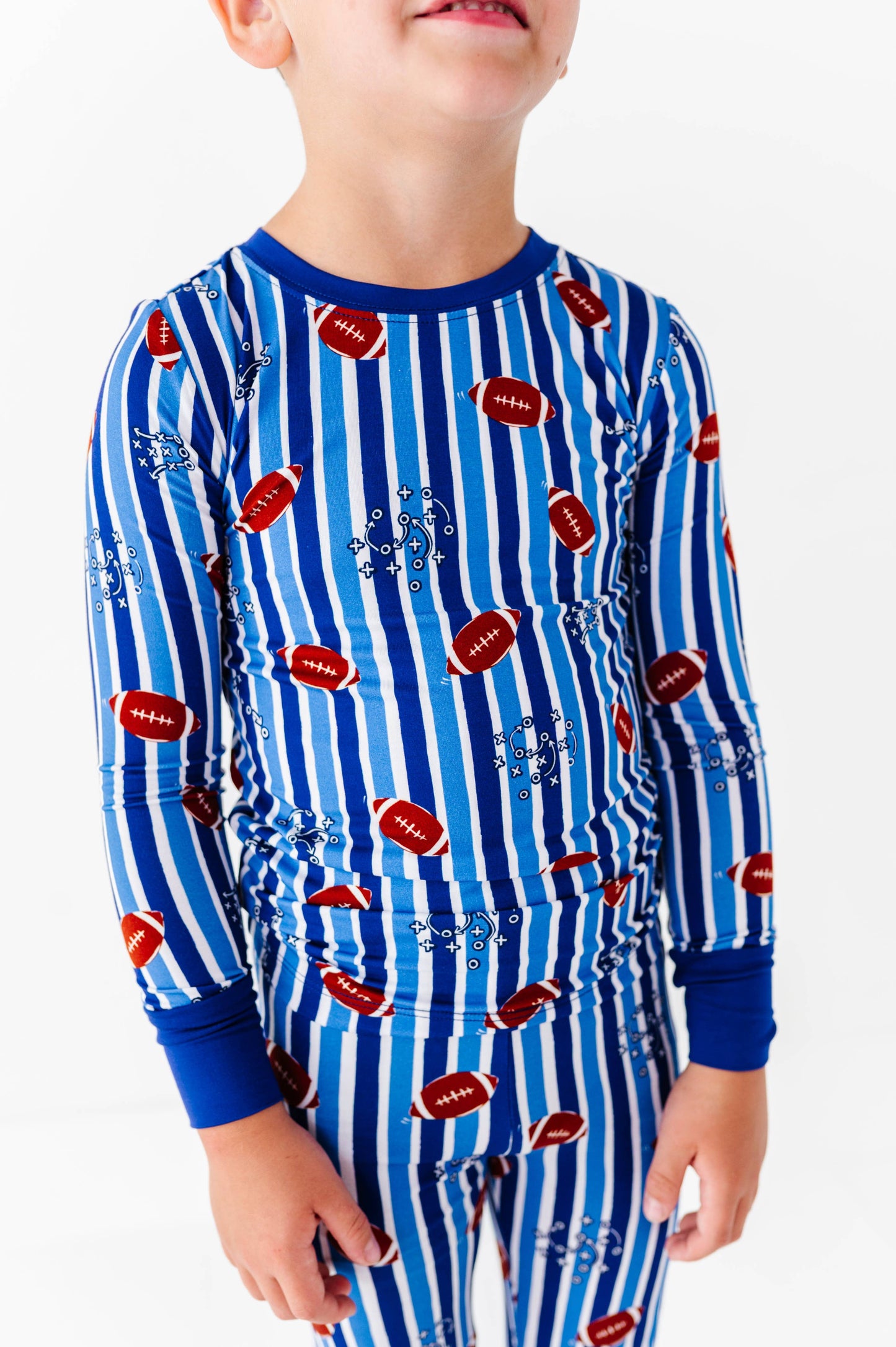 Football Kids Pajamas - Blue