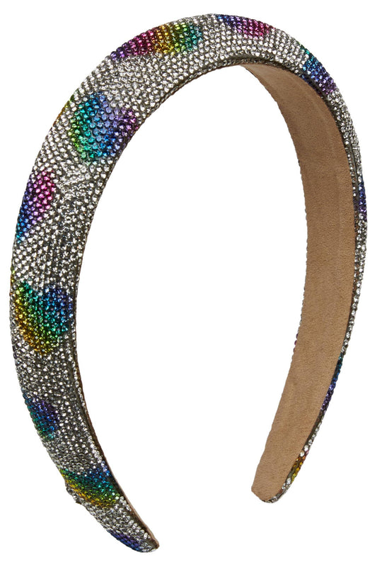 Headband for Toddler Girls - Silver/Rainbow Hearts